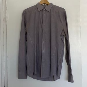 Zegna button down shirt with little plaid squares